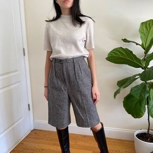 -Bundle- Vintage Wool trouser shorts and black Henley size S